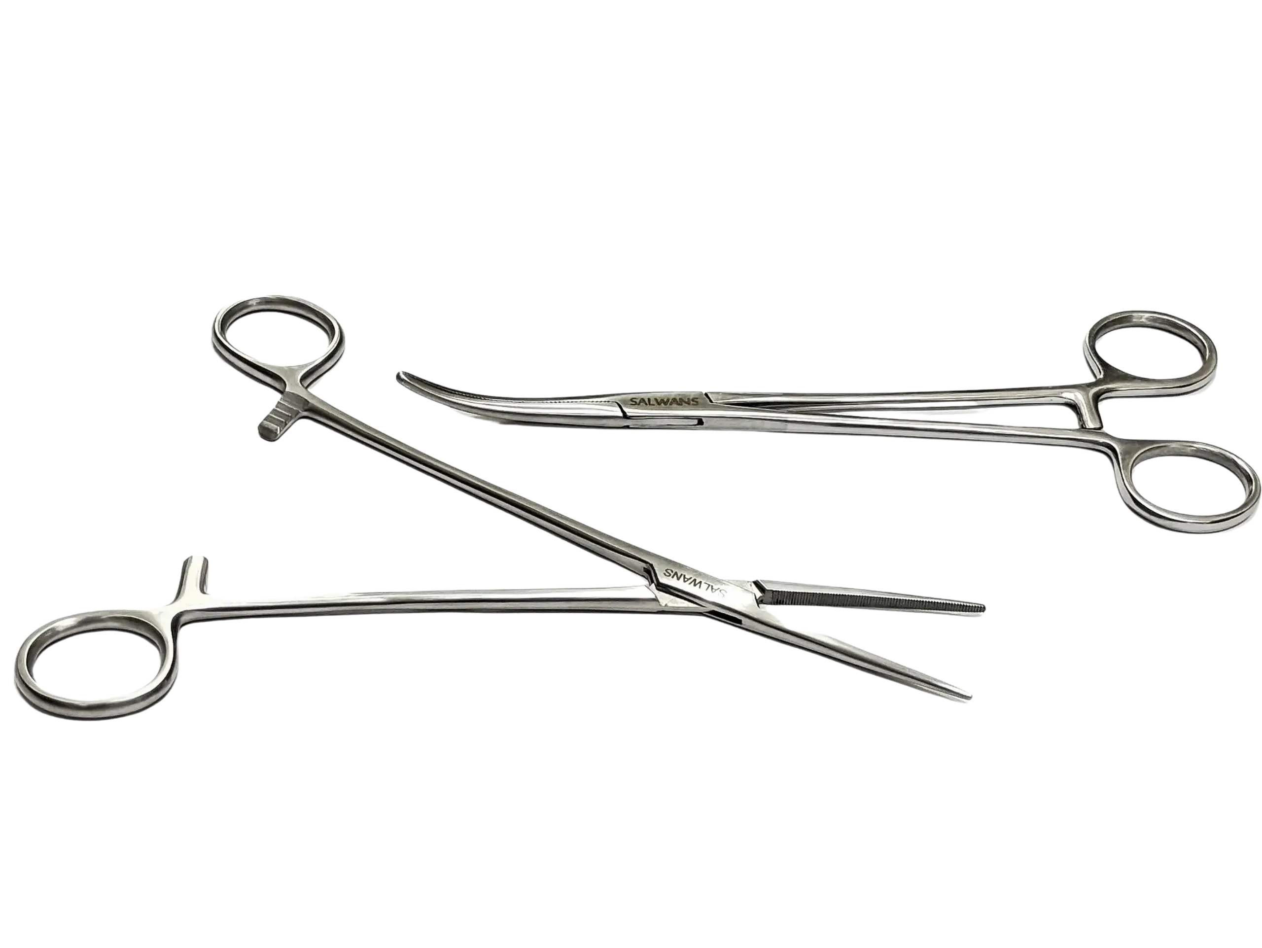 Stainless steel artery forceps used for clamping blood vessels in surgical procedures