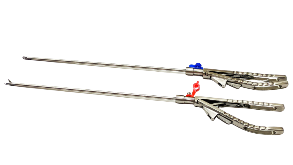 laparoscopic needle holder curved tip