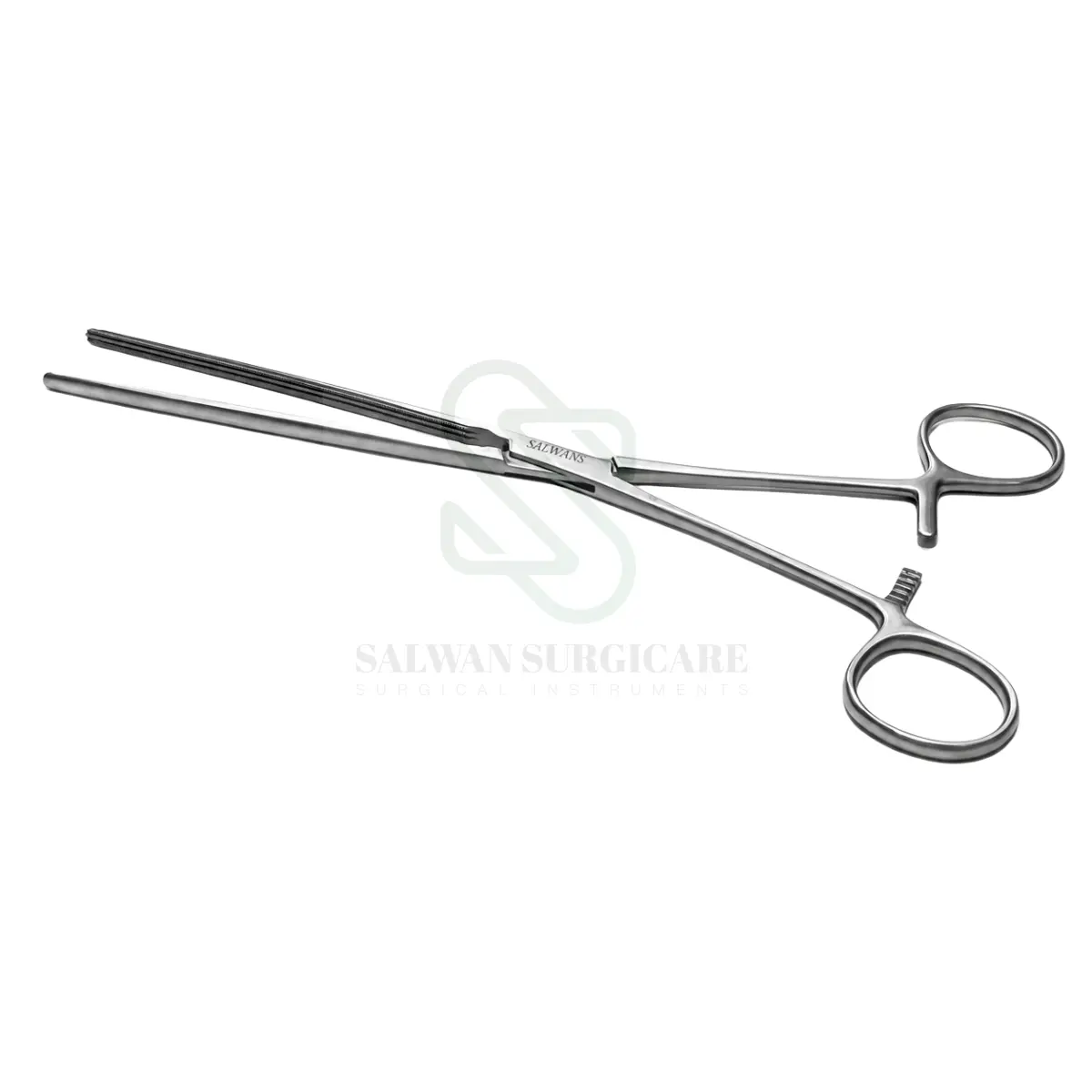 Doyen Intestinal Clamp with long longitudinally serrated jaws
