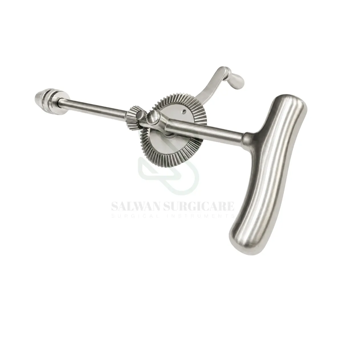 Manual Universal Bone Drill with stainless steel chuck and closed gears