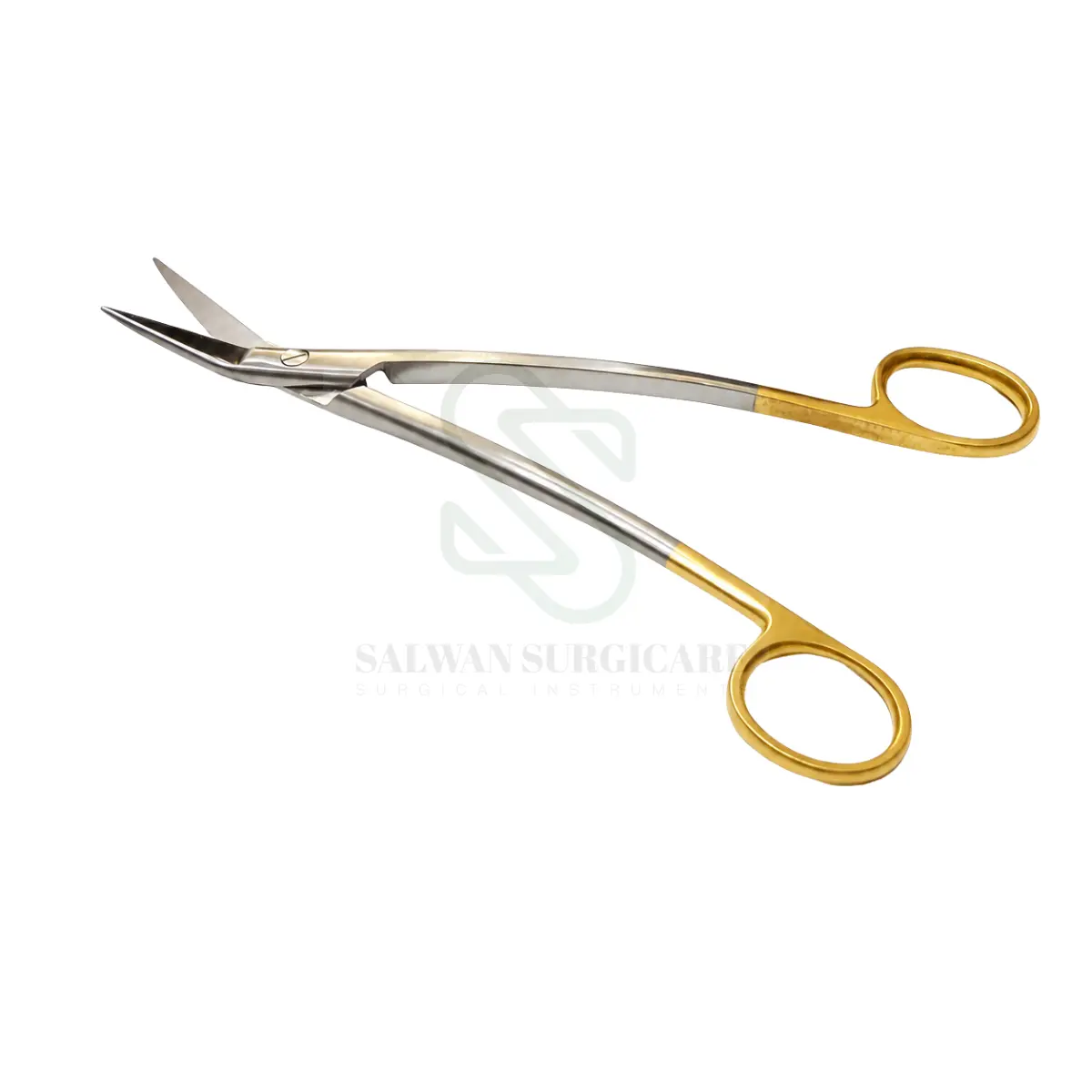 Angular Scissors with angled blades for controlled surgical cutting