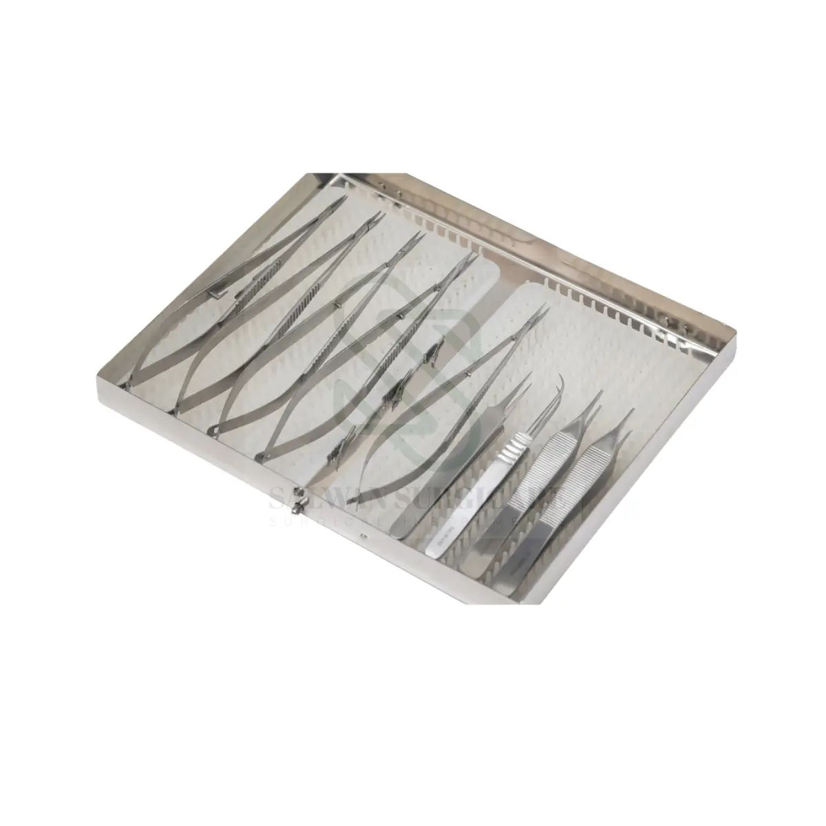 Micro Instrument Sterilisation Tray with silicone mat for delicate surgical instruments