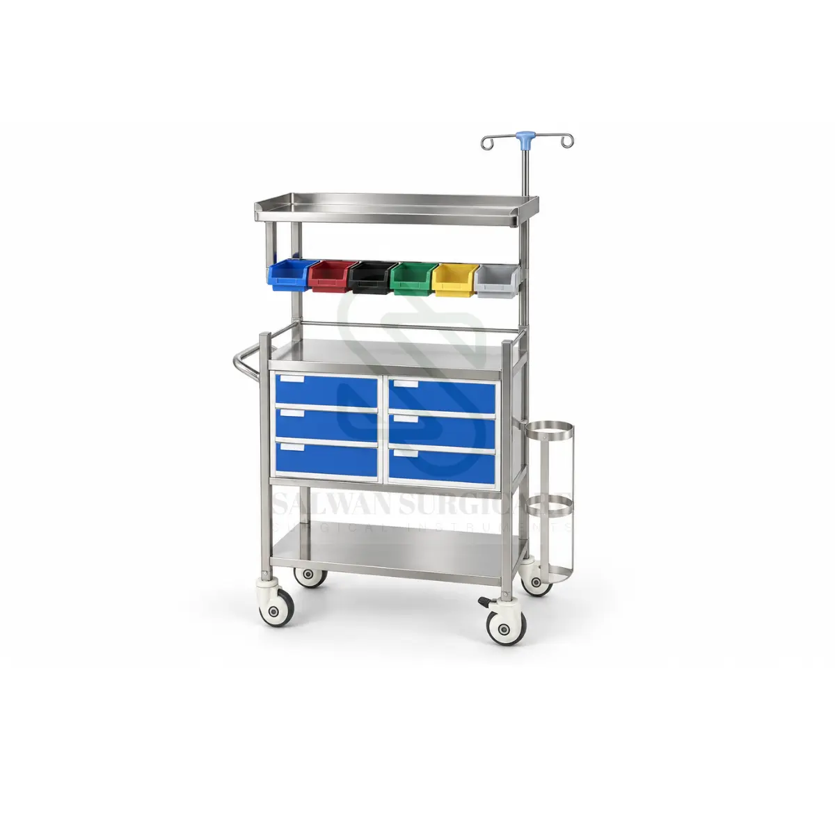 Crash Cart Trolley for emergency medical supplies in hospitals and clinics