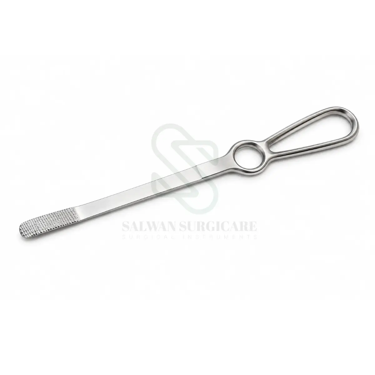 Hudson Elevator surgical instrument with a shaped working tip and handle for periosteal elevation during cranial and neurosurgical procedures