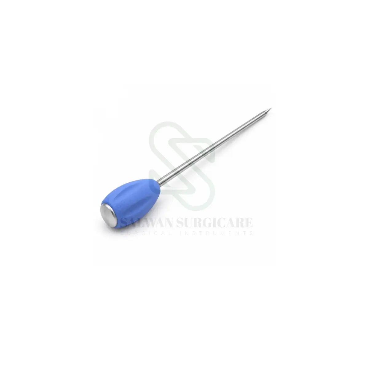 Spinal Bone Awl or Spinal Entry Awl with pointed working tip and surgical handle for preparing pedicle screw entry points during spinal surgery
